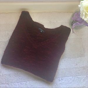 Burgundy knit sweater